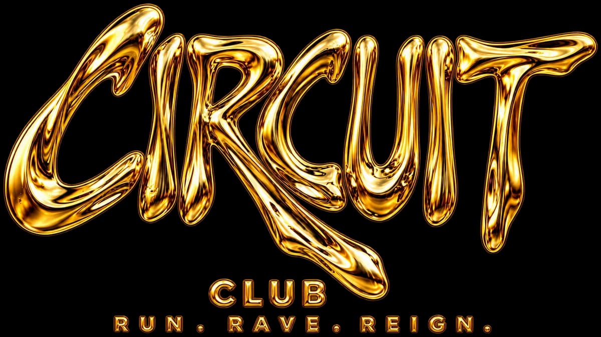 CIRCUIT CLUB — Run. Rave. Reign. in molten gold